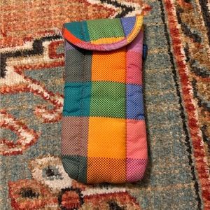 Baggu Discontinued madras plaid sunglasses puffy case